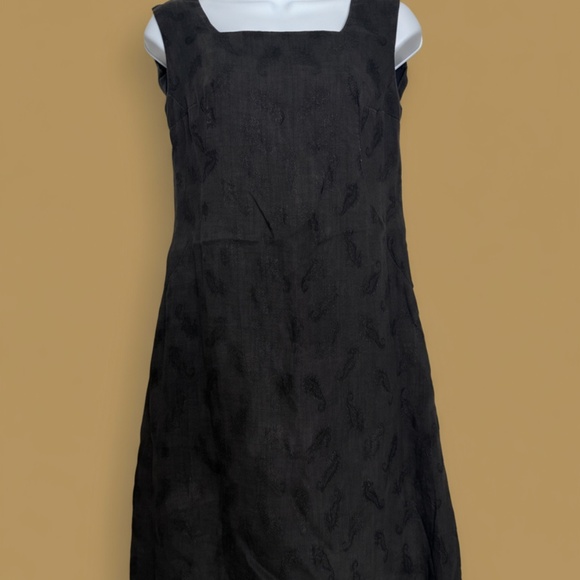 Vintage Gray Linen Sleeveless Shift Dress - Picture 1 of 14
